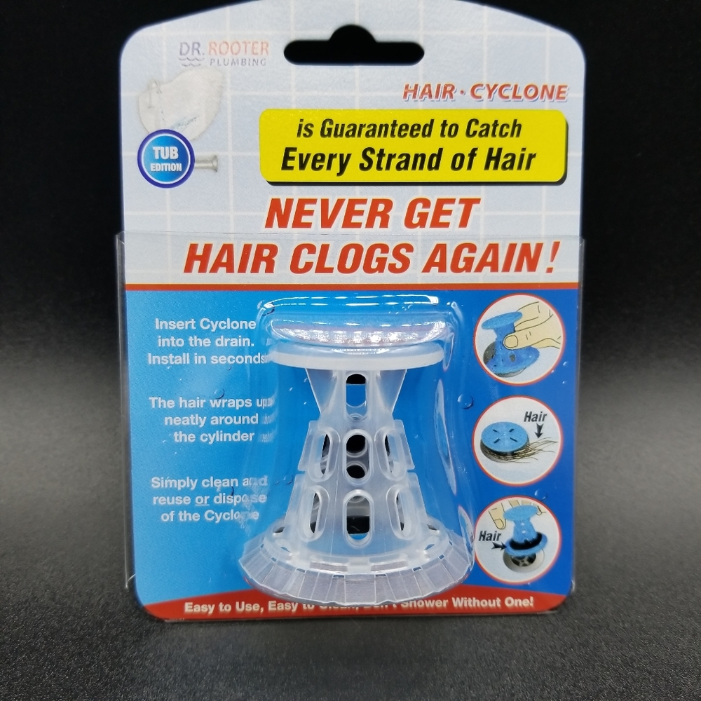 Dr. Rooter HAIR CYCLONE Drain Hair & Clogs STOPPER for Shower & Bath Tub Drains